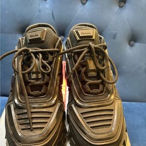 Prada Men's Black and Gray Sneakers